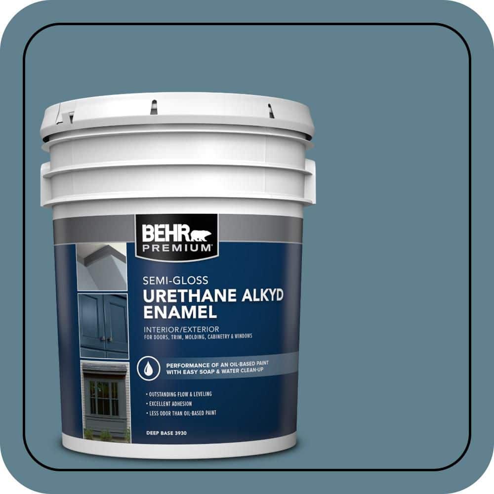 BEHR PREMIUM 5 gal. #S470-5 Blueprint Urethane Alkyd Semi-Gloss Enamel Interior/Exterior Paint