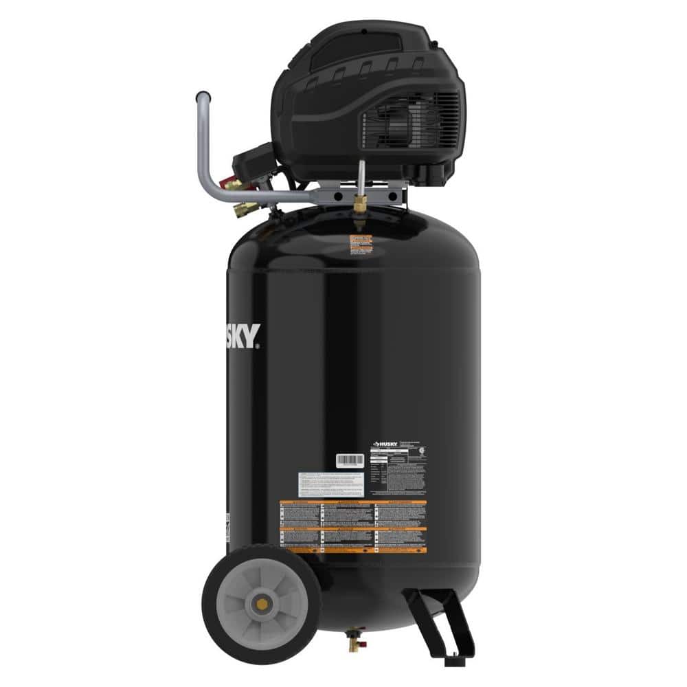 Husky 1.7 HP, 200 PSI, 30 Gal., 5.1 SCFM 90 PSI, Single-Stage, Oil Free Portable Vertical Electric Air Compressor (4)