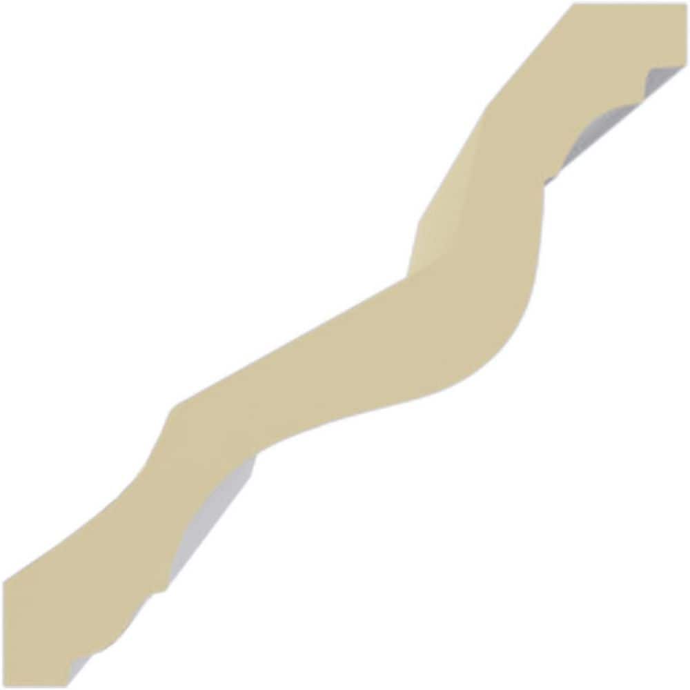 Ekena Millwork 3-3/8 in. x 3-3/8 in. x 94-1/2 in. Polyurethane Linus Crown Moulding (3)