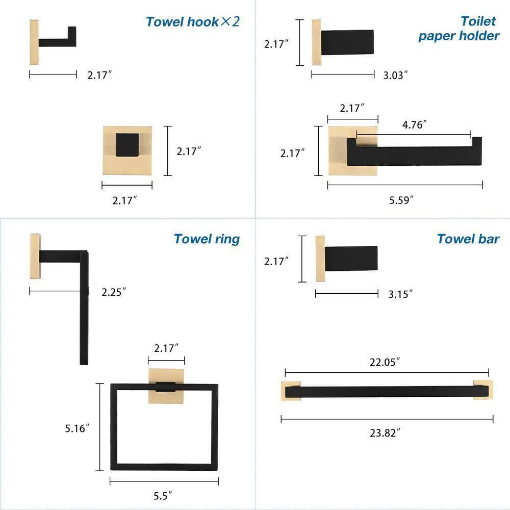 SANFANGIE SSW 5-Piece Bath Hardware Set with Mounting Hardware (2)