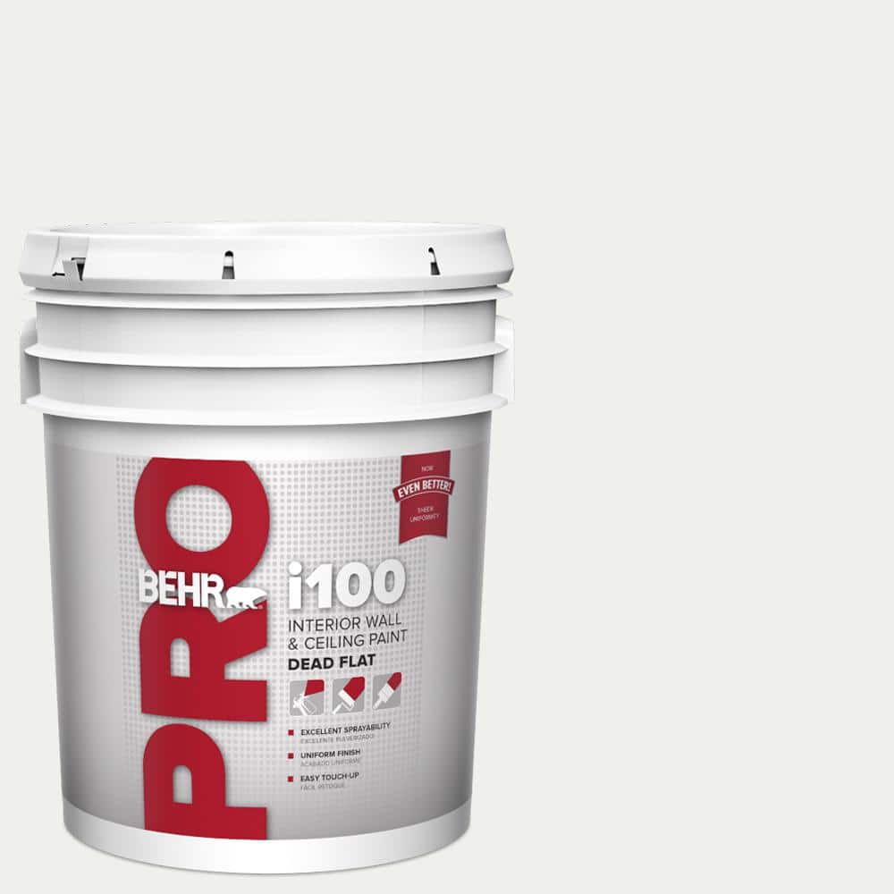 BEHR PRO 5 gal. #57 Frost Dead Flat Interior Paint (1)