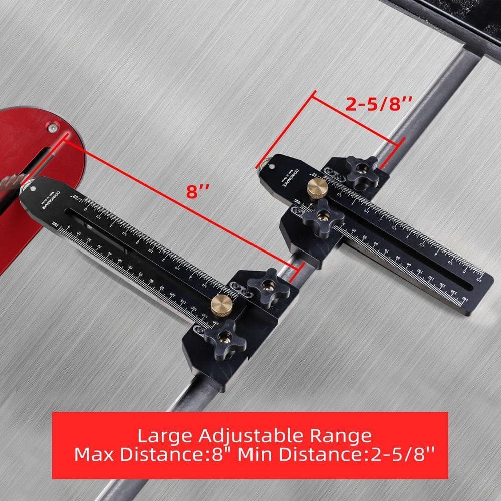 Angel Sar Black Aluminum Table Saw Jig Guide, Strip Cuts Woodworking Tools for Table Saw Table Fits 3/8 in. x 3/4 in. T Slot (3)