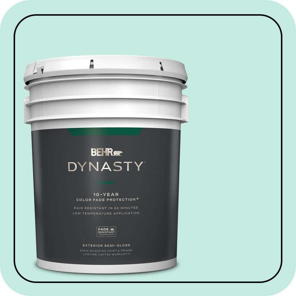 BEHR DYNASTY 5 gal. #P440-2 Clear Aqua Semi-Gloss Exterior Stain-Blocking Paint & Primer