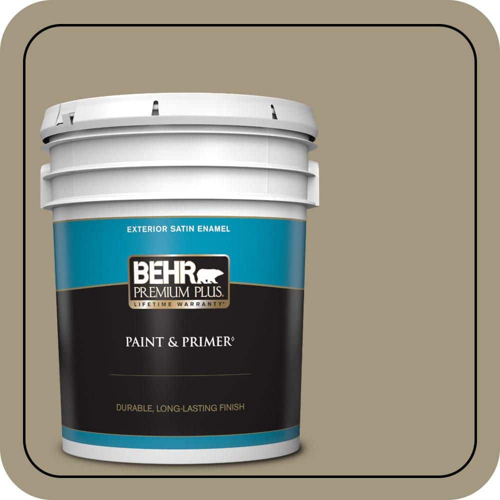 BEHR PREMIUM PLUS 5 gal. #N330-5 Livingston Satin Enamel Exterior Paint & Primer