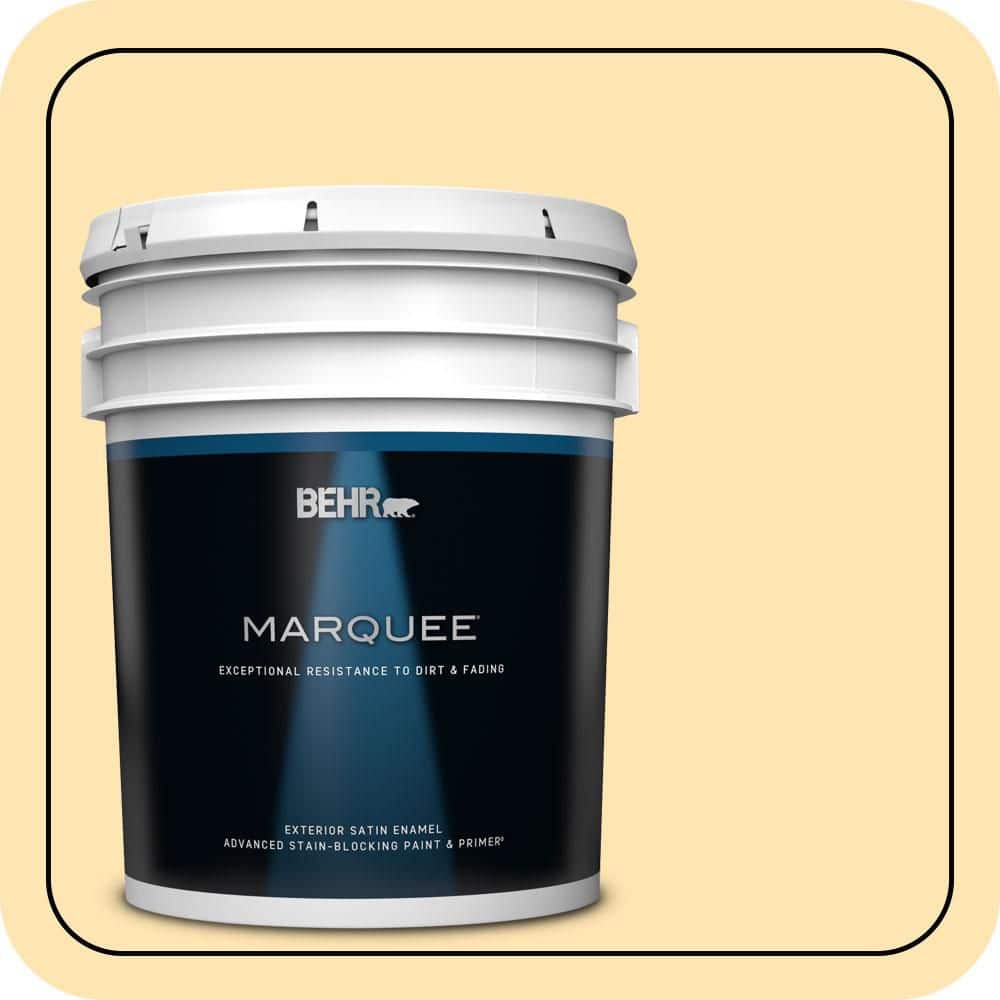 BEHR MARQUEE 5 gal. #P260-3 Vanilla Ice Cream Satin Enamel Exterior Paint & Primer
