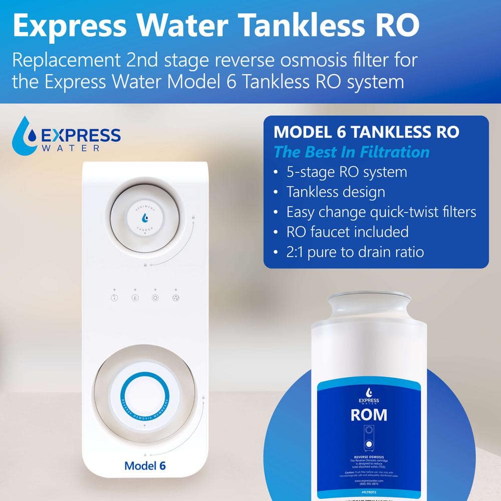 Express Water Reverse Osmosis RO Membrane Replacement Water Filter Cartridge for ROT600MBN Reverse Osmosis System 1-Pack (2)