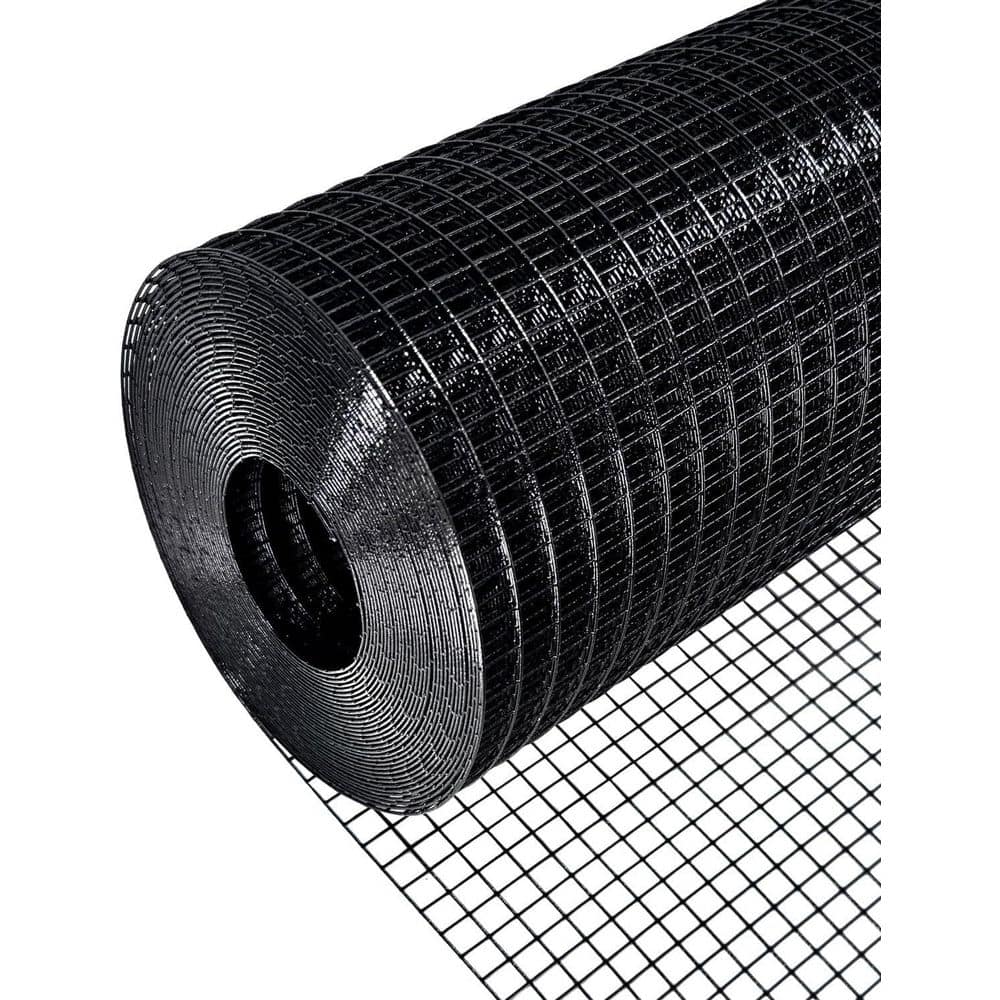 xinyoec 1/2 in. x 5 ft. x 50 ft. 19-Gauge Black Vinyl Coated Hardware Cloth, Supports Poultry-Netting Cage-Home Improvement