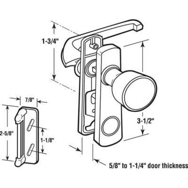 Prime-Line Tulip Knob Latch, 1-3/4 in. Mounting Holes, Aluminum (2)