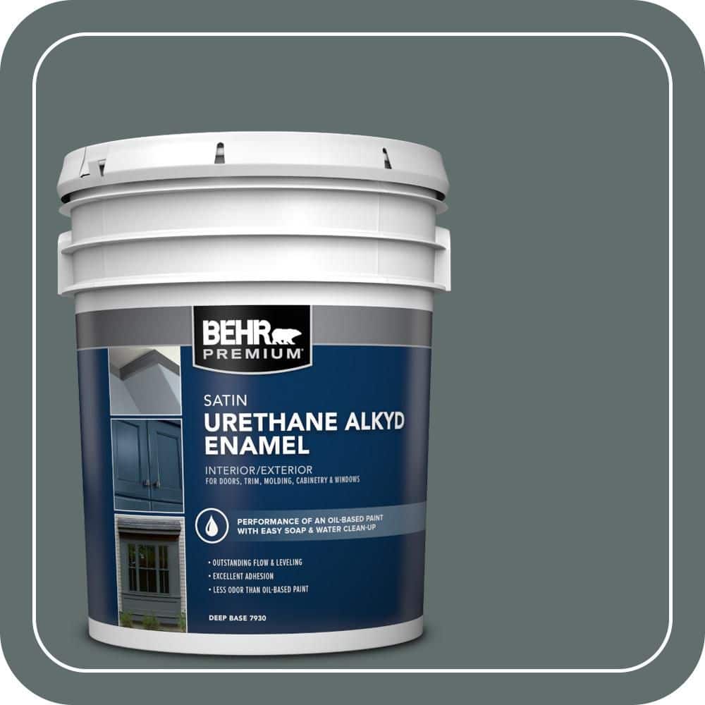 BEHR PREMIUM 5 gal. #PPU12-19 Mountain Pine Urethane Alkyd Satin Enamel Interior/Exterior Paint