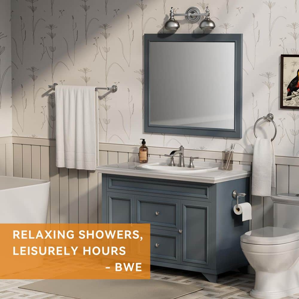 BWE Bath Hardware Set with Towel Bar, Towel Ring, Toilet Paper Holder Bathroom Wall Mounted (2)