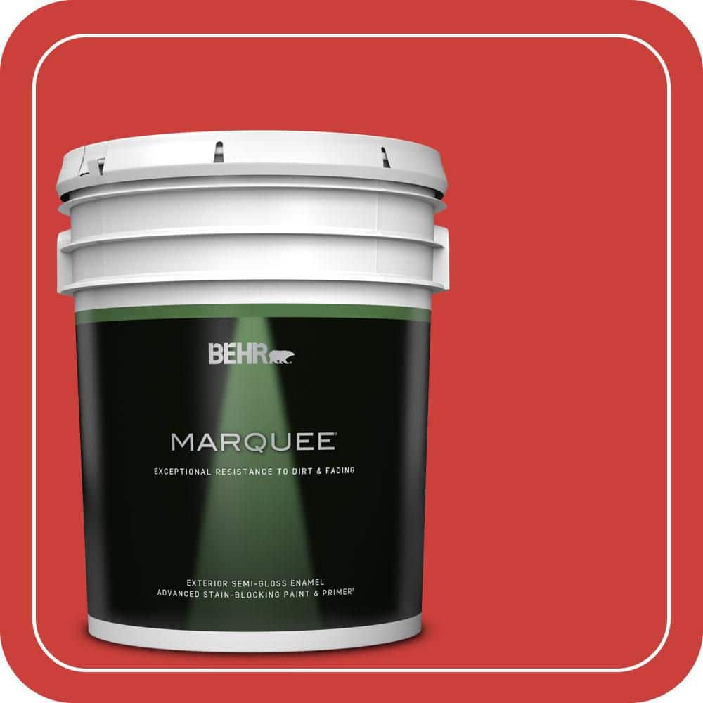 BEHR MARQUEE 5 gal. #S-G-180 Grenadine Semi-Gloss Enamel Exterior Paint & Primer