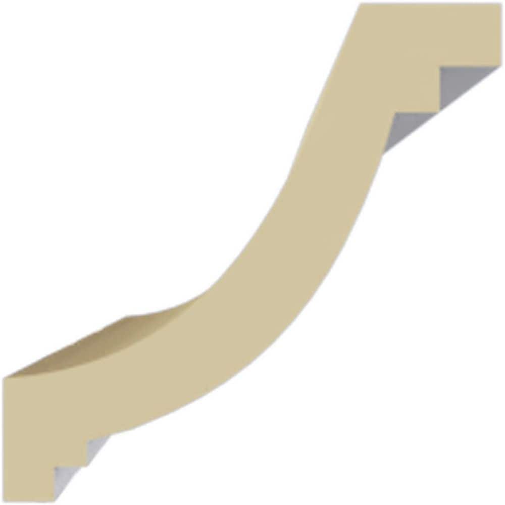 Ekena Millwork 2 in. x 2 in. x 94-1/2 in. Polyurethane Middlesborough Traditional Smooth Crown Moulding (3)