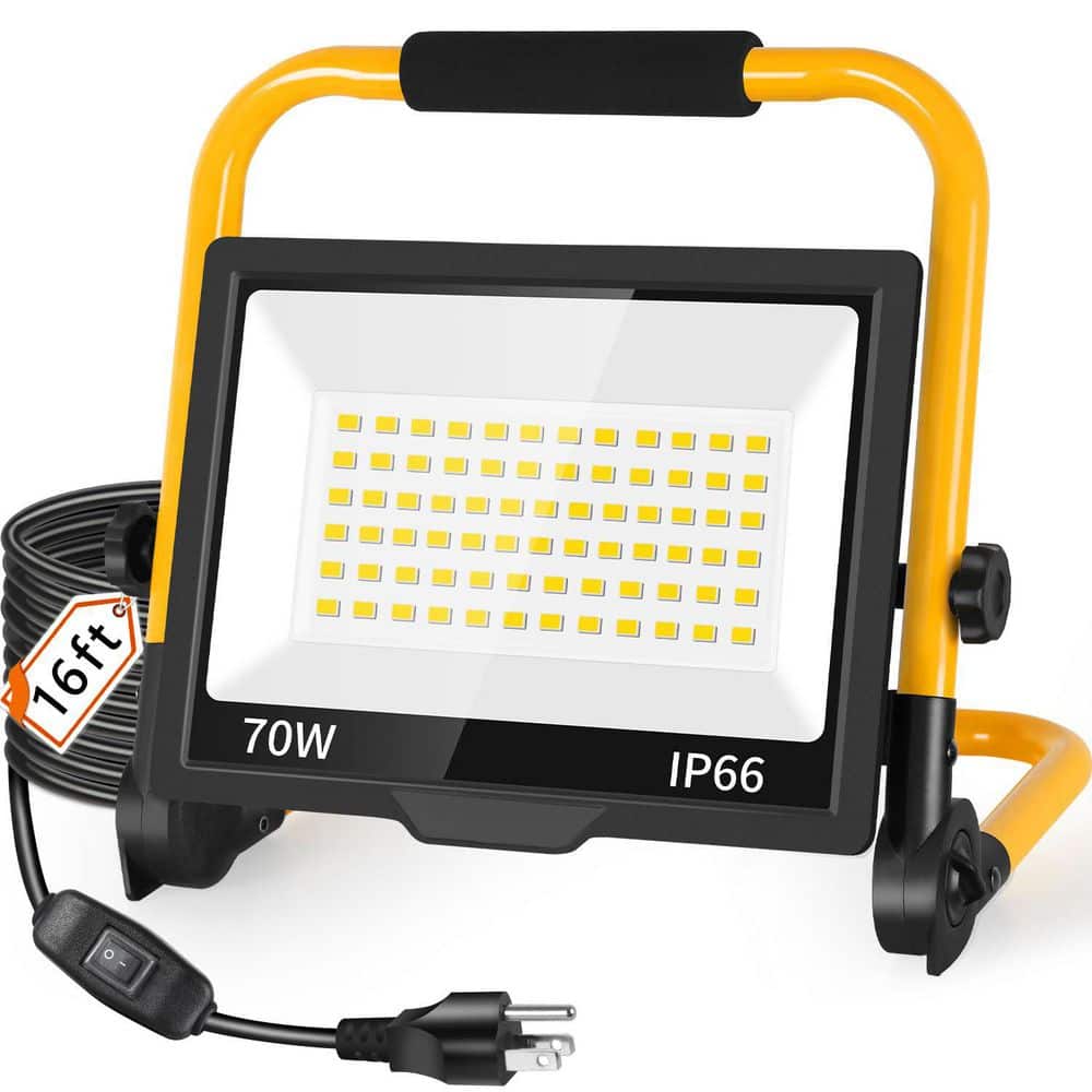 BeamBox 120V 70W 8400 Lumens Integrated LED 5000K Daylight Work Light with 16 ft. Cord and Stand IP66 Waterproof (1)