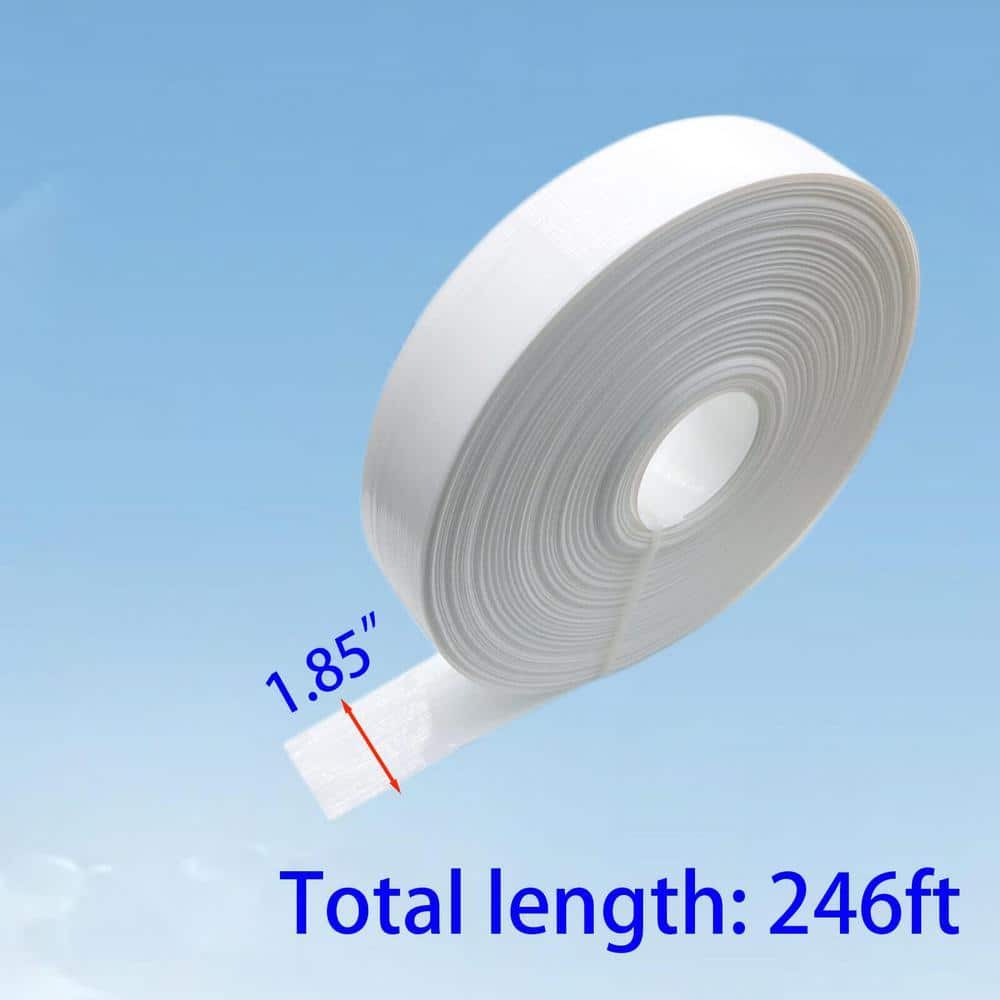 Angel Sar White 246 ft. x 0.15 ft. Polyvinyl Chloride PVC Chain Link Fence Slat, Privacy Tape (200-Piece Button Puncher Included) (3)