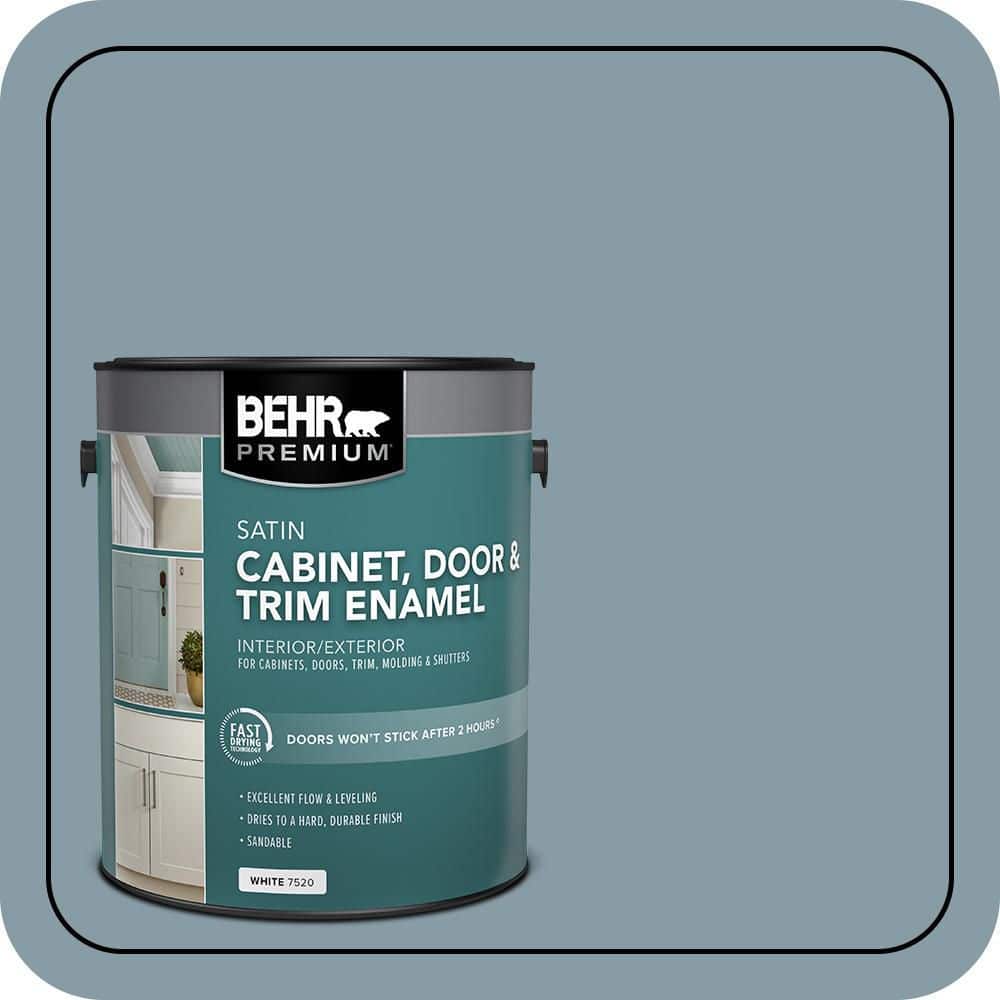 BEHR PREMIUM 1 gal. #MQ5-27 Rainy Season Satin Enamel Interior/Exterior Cabinet, Door & Trim Paint (1)