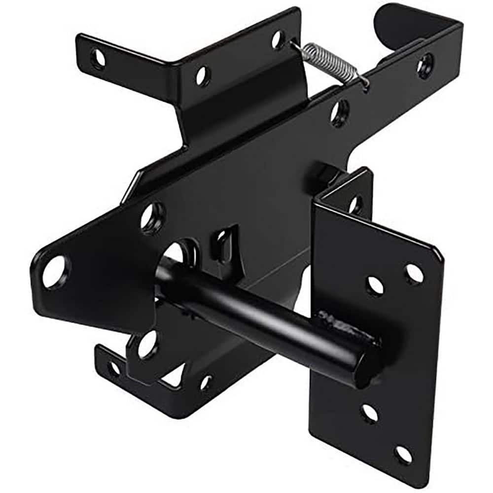 Unbranded Heavy Duty Gate Latch Automatic Gravity Lever Spring Self Locking Hardware for Wood Vinyl Fence Black Steel