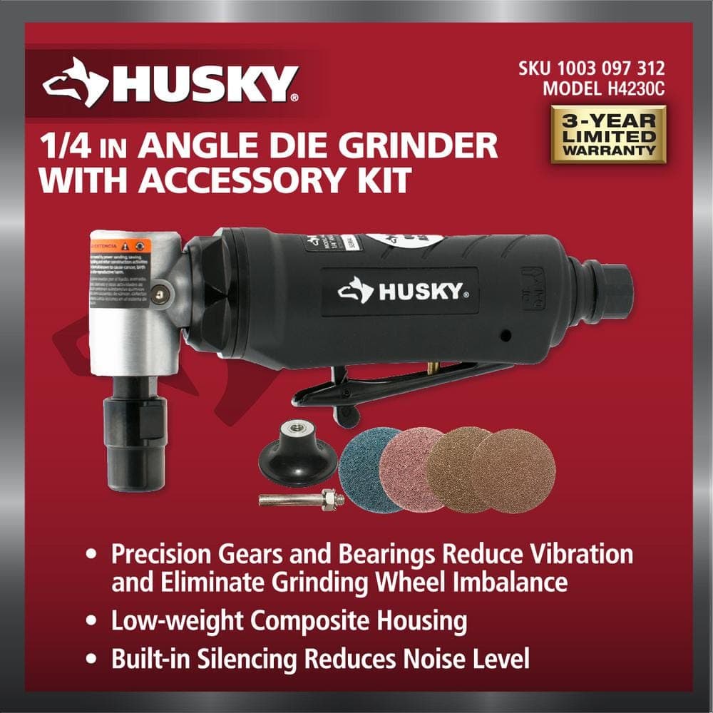 Husky 1/4 in. Angle Die Grinder with Accessory Kit (2)