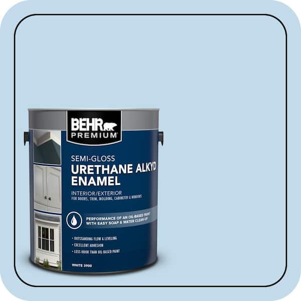 BEHR PREMIUM 1 gal. #M520-2 After Rain Urethane Alkyd Semi-Gloss Enamel Interior/Exterior Paint (2)