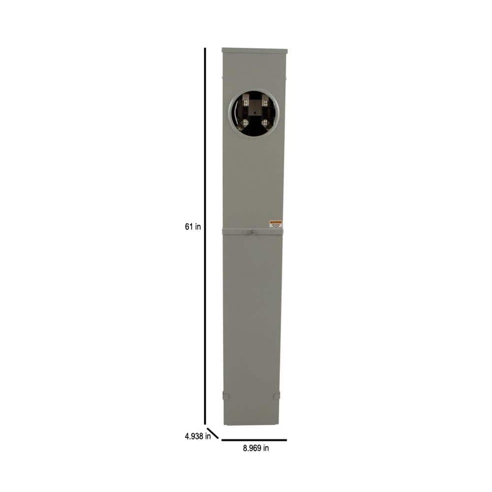 Square D 200 Amp Ringless-Horn Bypass Underground Pedestal Meter Socket with CECHA Label (2)