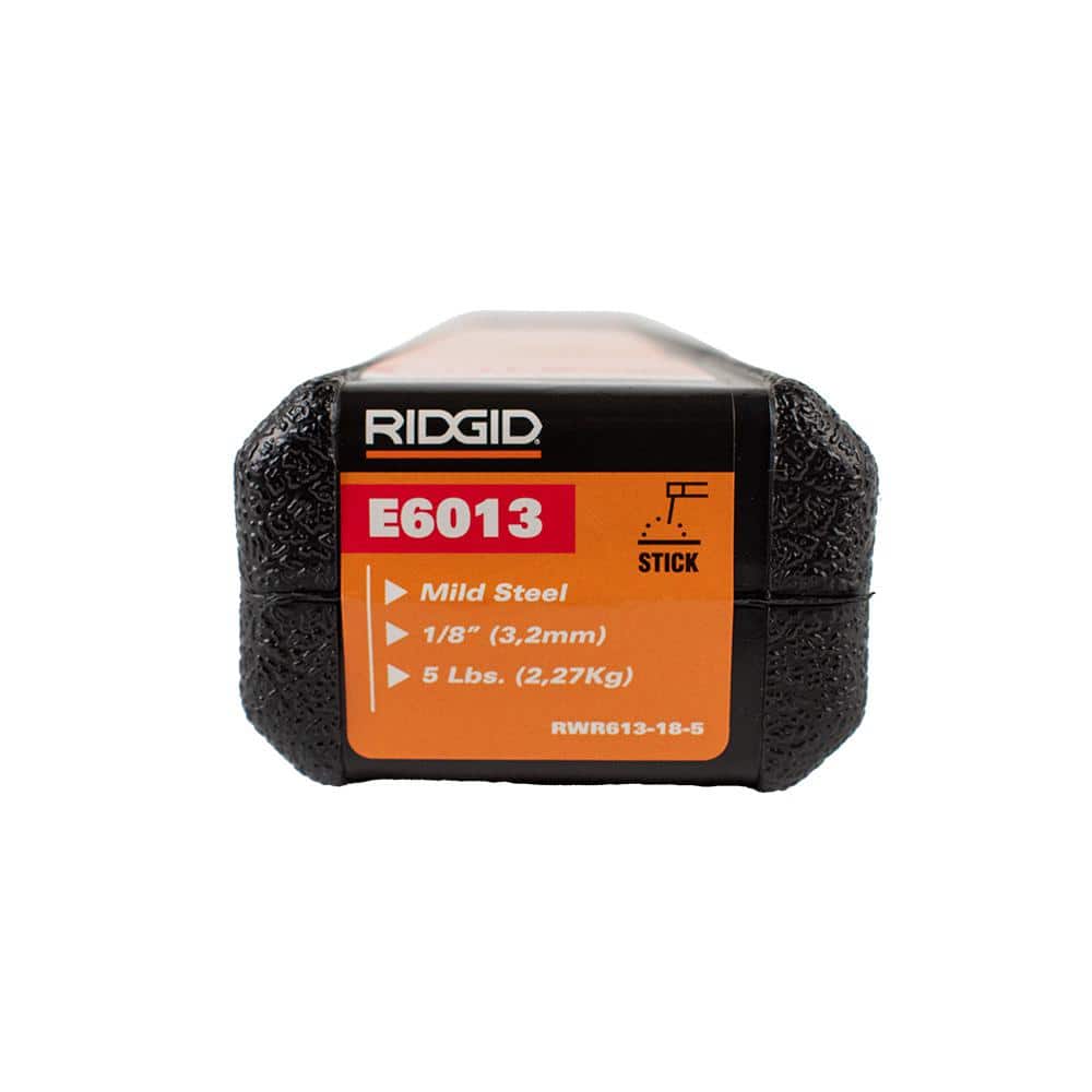 RIDGID 1/8 in. E6013 Stick Welding Electrode Gen Purpose-All Position Welding Rod for Clean Mild Steel/Sheet Metal (5 lb. Tube) (3)