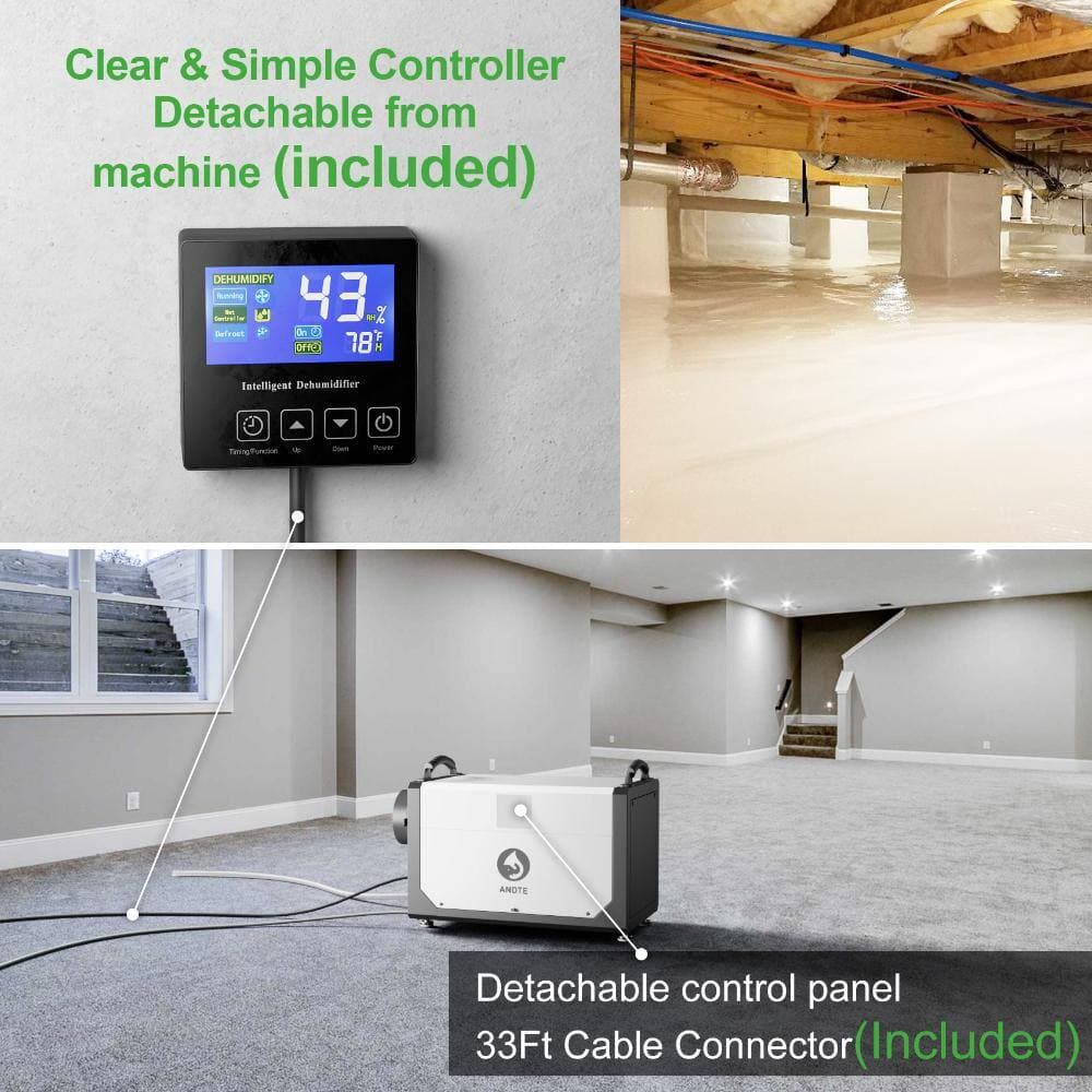 KucyBor 145 pt. Crawl Space Commercial Dehumidifier in White with Drain Hose, Remote Control, Auto Defrost, Energy Star (2)