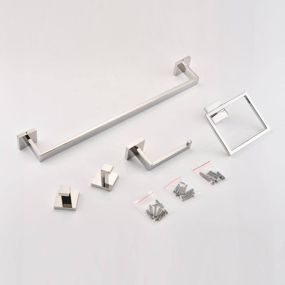 Miscool 5-Piece Bath Hardware Set Included Toilet Paper (4)