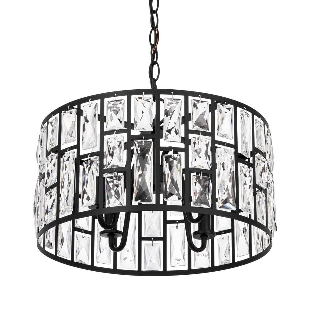 Home Decorators Collection Kristella 4-Light Black Crystal Chandelier (3)