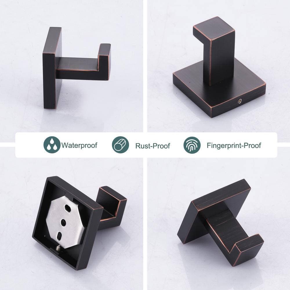 ALEASHA J-Hook Wall Mount Hook Robe/Towel Hook in Oil Rubbed Bronze (6-Pieces) (3)