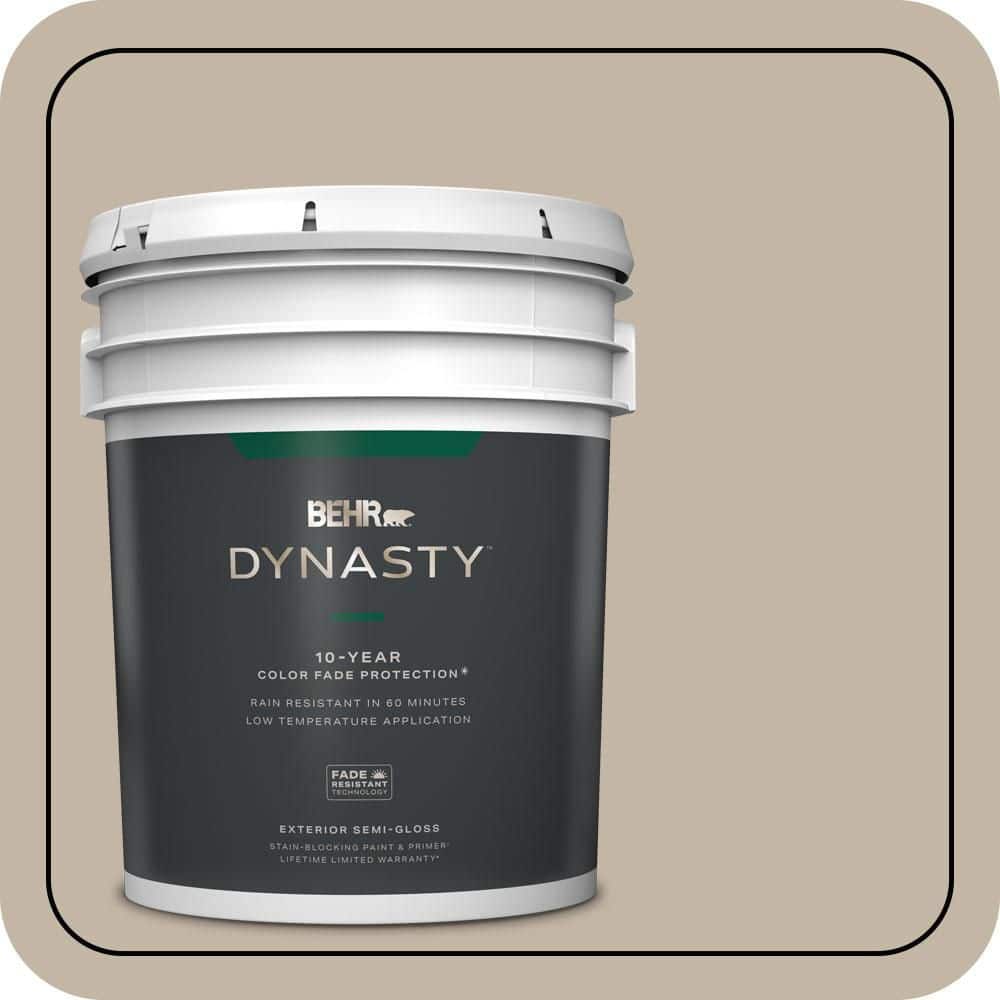 BEHR DYNASTY 5 gal. #MQ2-51 Pasha Brown Semi-Gloss Enamel Exterior Stain-Blocking Paint & Primer