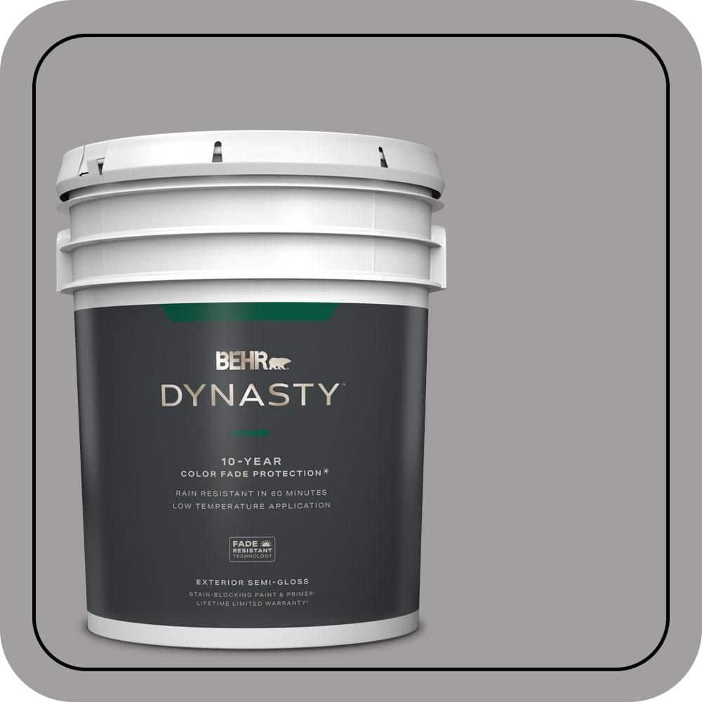 BEHR DYNASTY 5 gal. #T11-1 Grayve Yard Semi-Gloss Enamel Exterior Stain-Blocking Paint & Primer