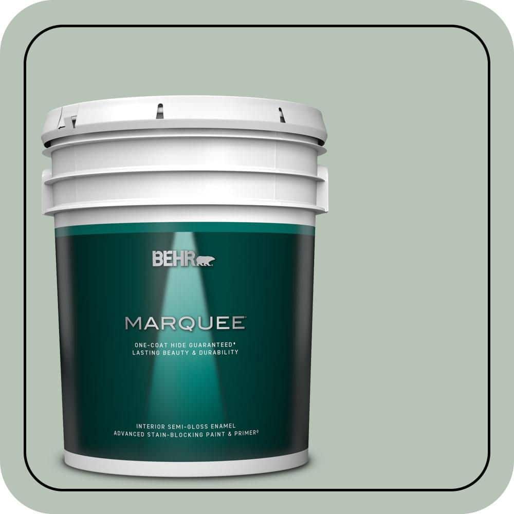 BEHR MARQUEE 5 gal. #MQ6-18 Recycled Glass One-Coat Hide Semi-Gloss Enamel Interior Paint & Primer