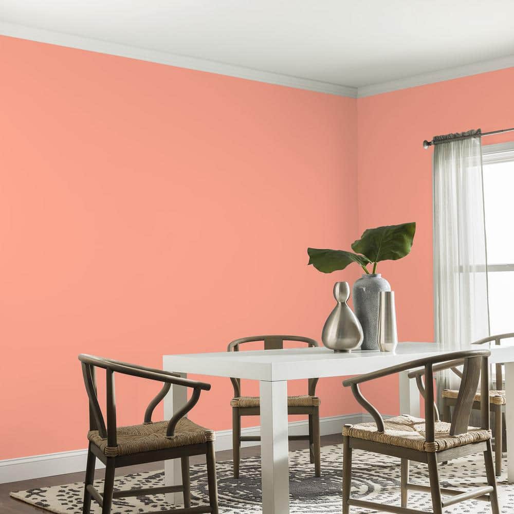 Glidden Diamond 1 gal. PPG1193-5 Coral Serenade Satin Interior Paint with Primer (4)