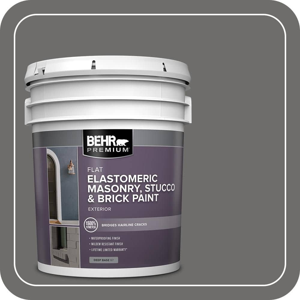 BEHR PREMIUM 5 gal. #780F-6 Dark Granite Elastomeric Masonry, Stucco and Brick Exterior Paint (1)