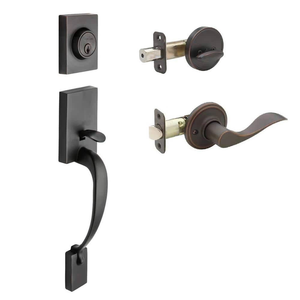 Copper Creek Fashion Tuscan Bronze Door Handleset and Waverlie Lever Trim (1)