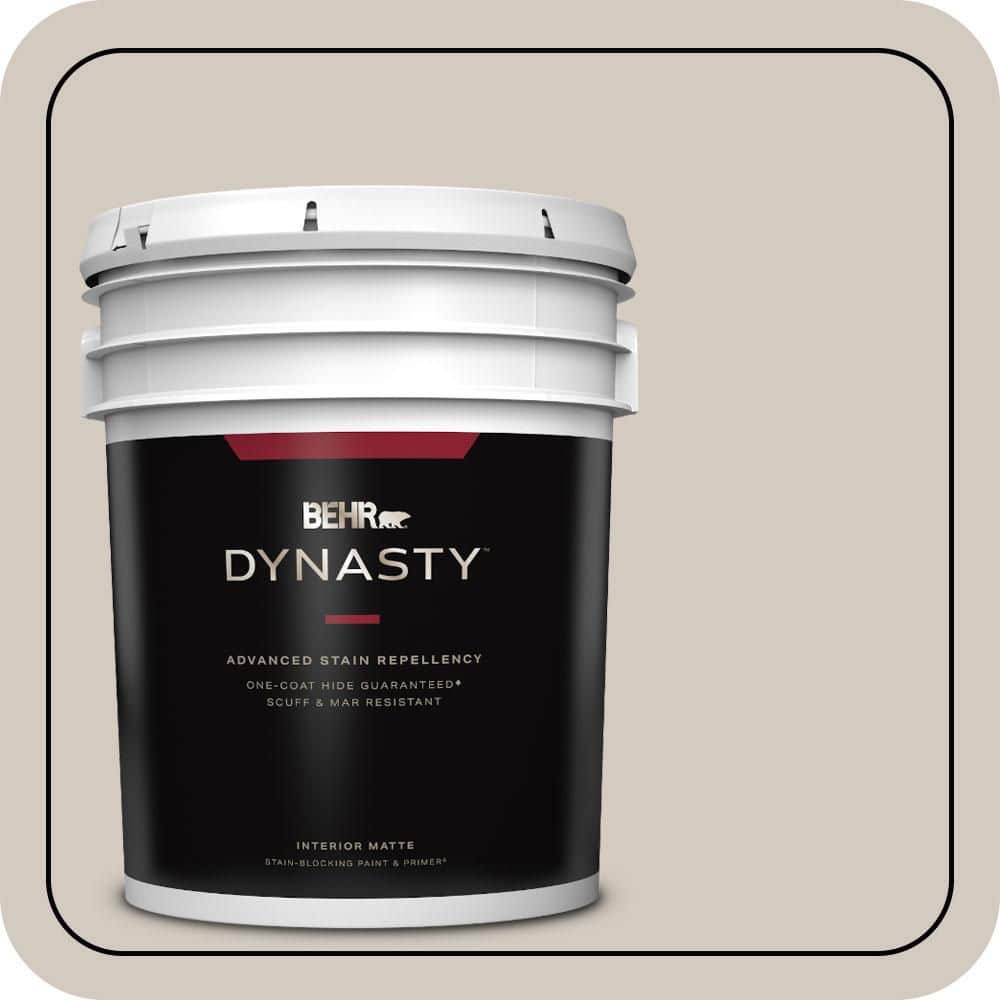 BEHR DYNASTY 5 gal. #N220-2 Ashen Tan Matte Interior Stain-Blocking Paint & Primer