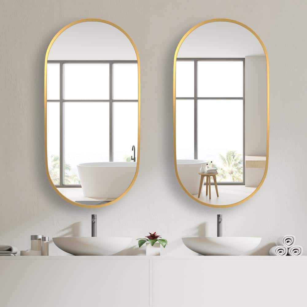 Getpro 18 in. W 36 in. H Large Aluminum Alloy Framed Wall Mounted Bathroom Vanity Mirror (2)