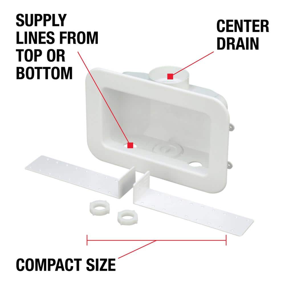 Oatey Centro II 1/2 in. Slip Joint x 3/4 in. MHT 1/4 Turn CPVC Washing Machine Valves with Outlet Box (3)