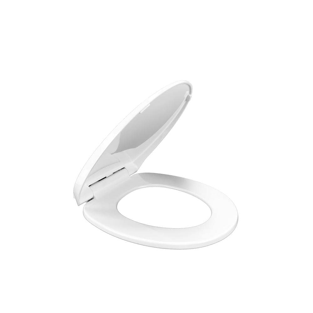 Glacier Bay Round Slow Close Closed Toilet Seat in White (2)