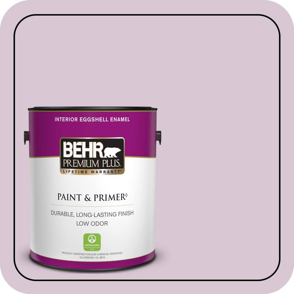 BEHR PREMIUM PLUS 1 gal. #680E-3 Rosy Lavender Eggshell Enamel Low Odor Interior Paint & Primer (1)