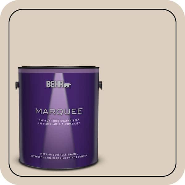 BEHR MARQUEE 1 gal. #OR-W07 Spanish Sand Eggshell Enamel Interior Paint & Primer (2)