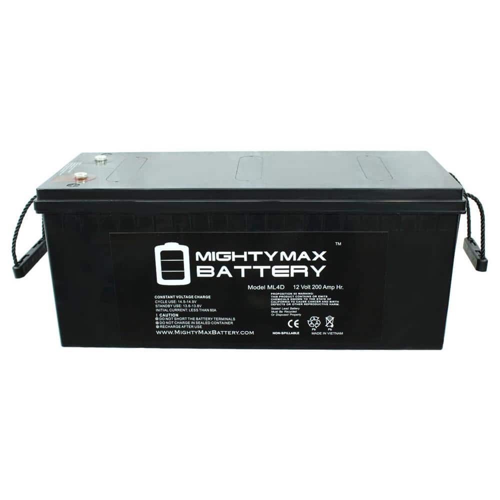 MIGHTY MAX BATTERY 12-Volt 200Ah 4D SLA AGM Battery Replacement for Solar Systems - 2 Pack (2)