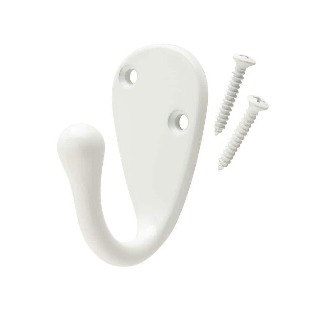 Everbilt J-Hook Robe/Towel Hook Single Hook in White