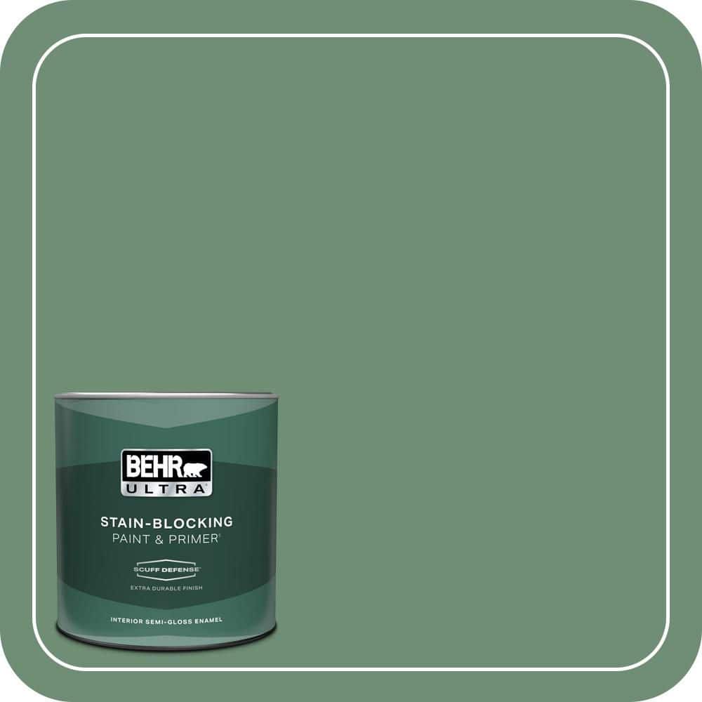 BEHR ULTRA 1 qt. #QE-46 Ivy Wreath Extra Durable Semi-Gloss Enamel Interior Paint & Primer