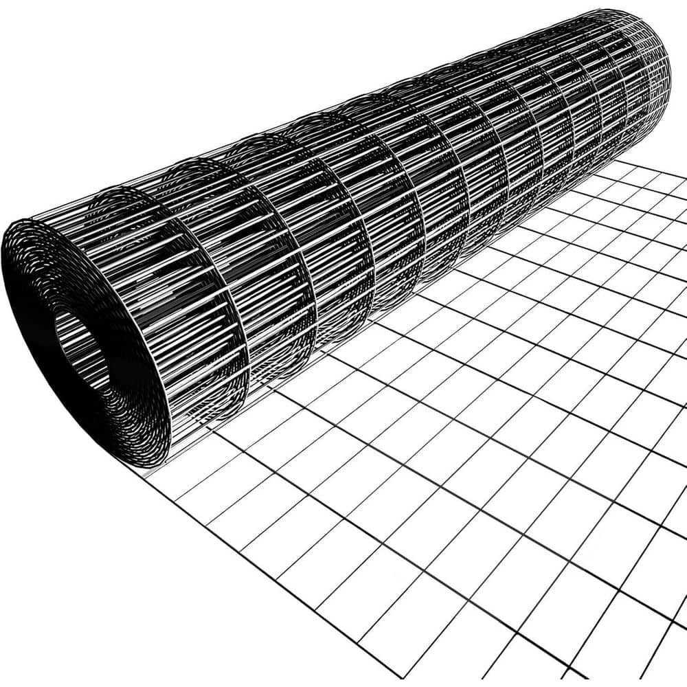 PDTEND 3 ft. x 50 ft. Outdoor 2 in. x 3 in. 16-Gauge Black Metal Hot-Dip Galvanized Welding Chicken Wire Fence Poultry Netting