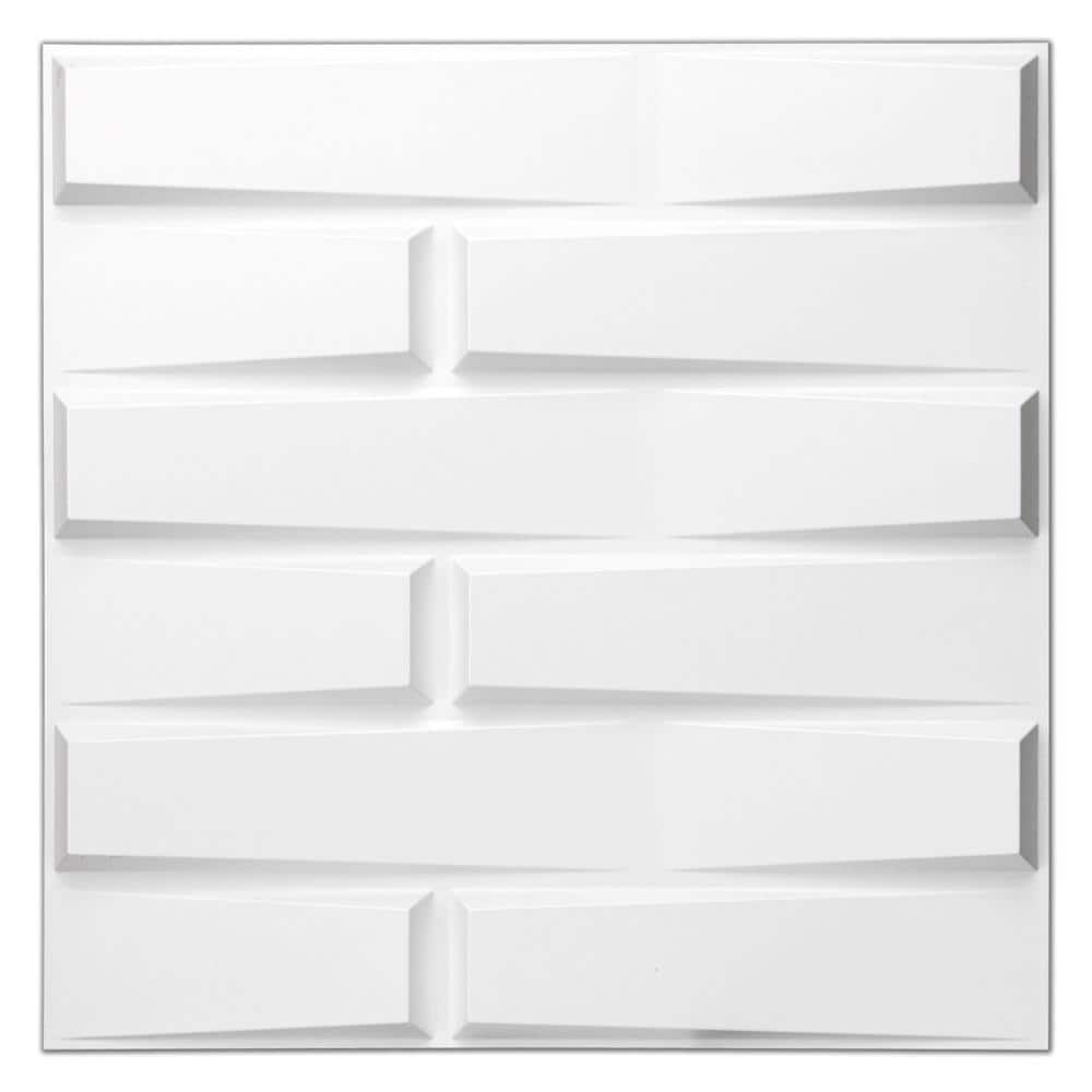 Art3dwallpanels 0.04 in. x 19.7 in. x 19.7 in. White 3D PVC Decorative Wall Panel for Interior Decor (12-Pack) (1)
