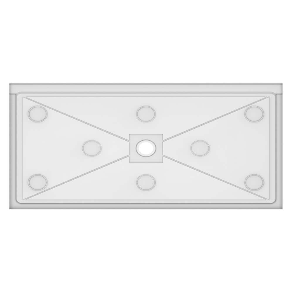 CRAFT + MAIN Ada Compliant 64 in. L x 36 in. W Alcove Shower Pan Base with Center Drain in White (3)