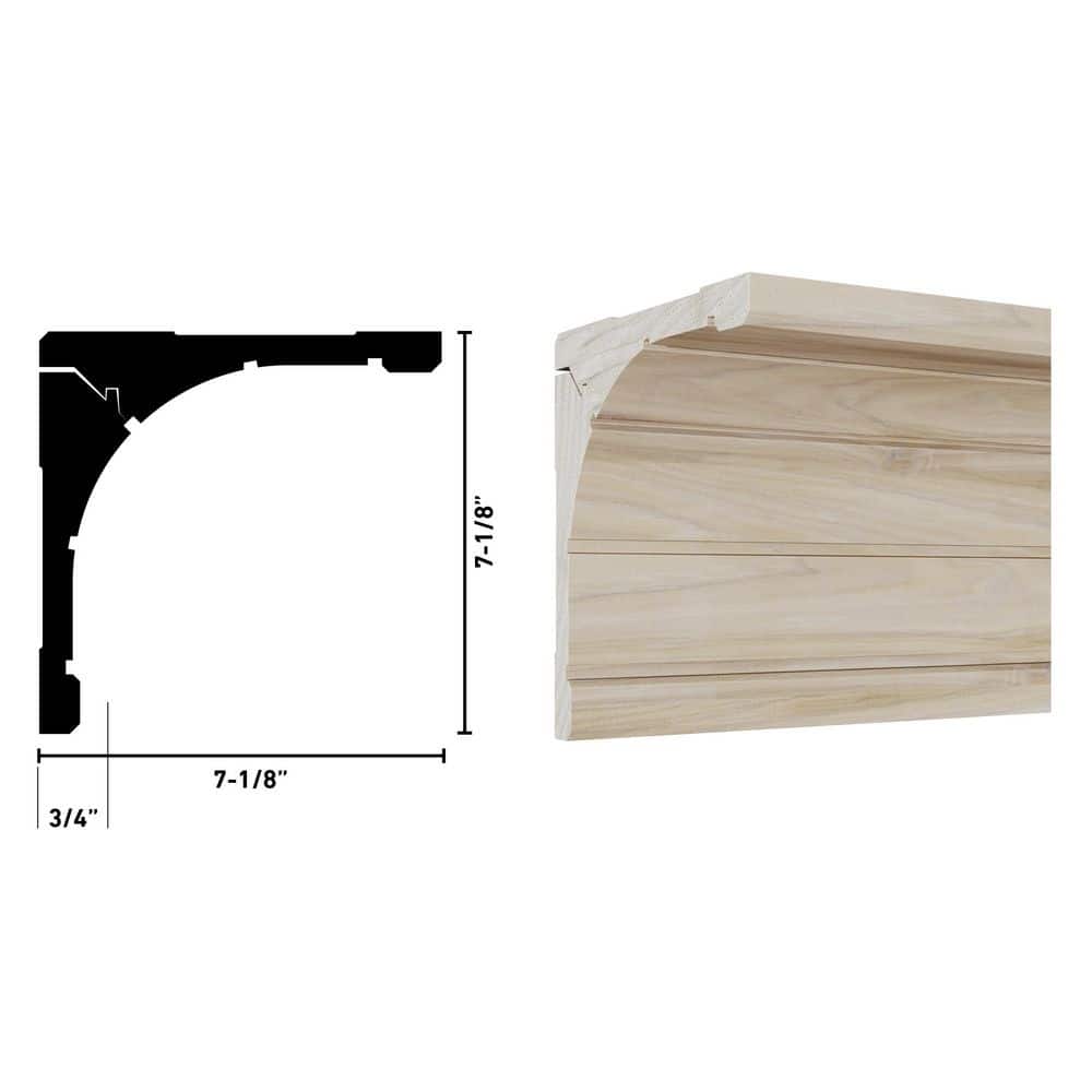 Ornamental Mouldings 1.63 in. D x 13.5 in. W x 92 in. L Unfinished Poplar Wood Crown Moulding Kit (3)