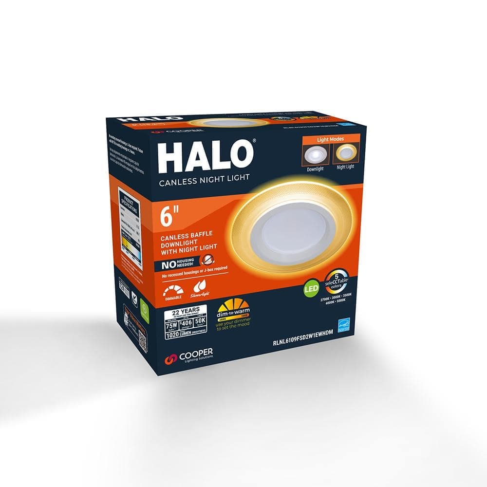HALO 1-pack 6 in. RL Night Light, 1000-Lumens, Selectable CCT, D2W DM (3)