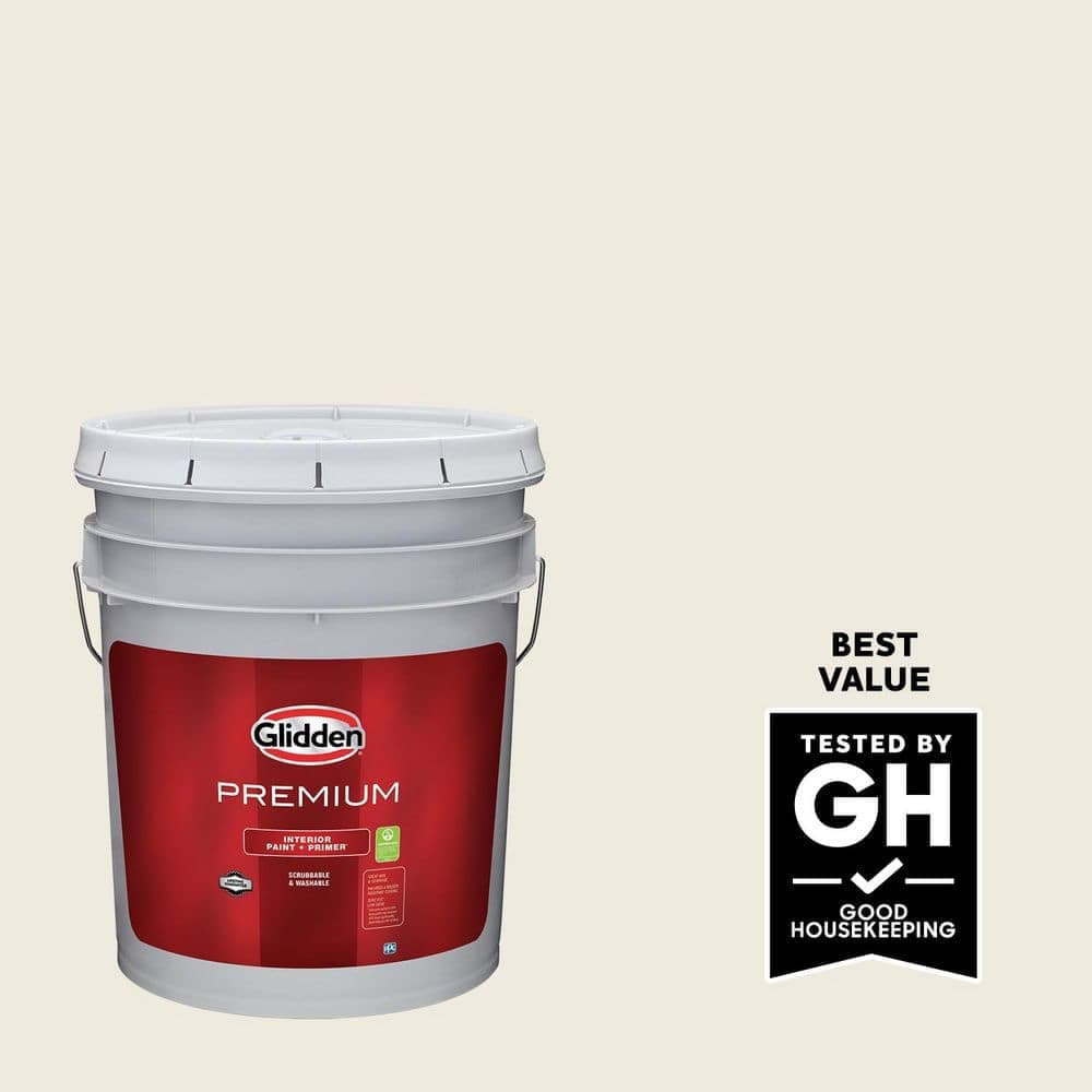 Glidden Premium 5 gal. PPG1086-1 Horseradish Flat Interior Latex Paint