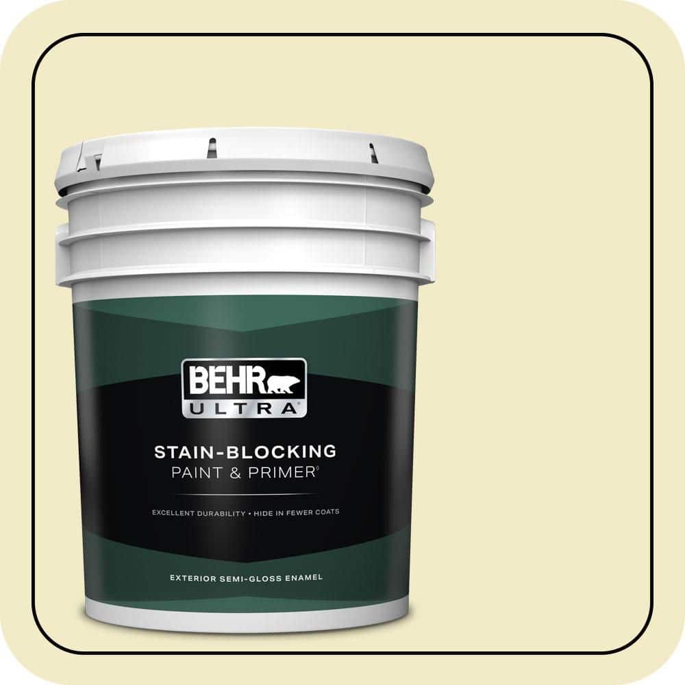 BEHR ULTRA 5 gal. #P350-2 May Apple Semi-Gloss Enamel Exterior Paint & Primer